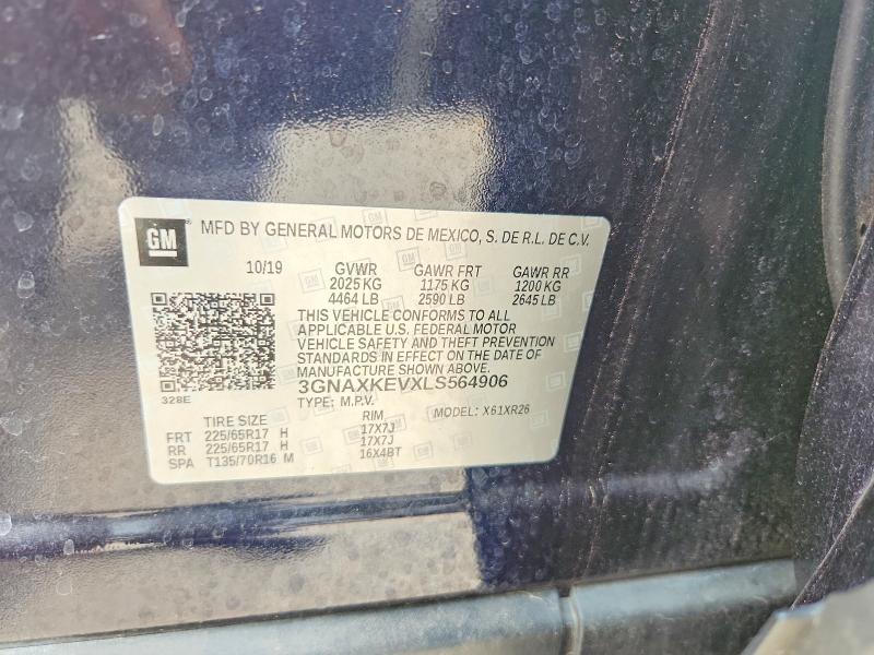 Aukcja sprzedaży 2020 Chevrolet Equinox, vin: 3GNAXKEVXLS564906, numer aukcji: 68811786