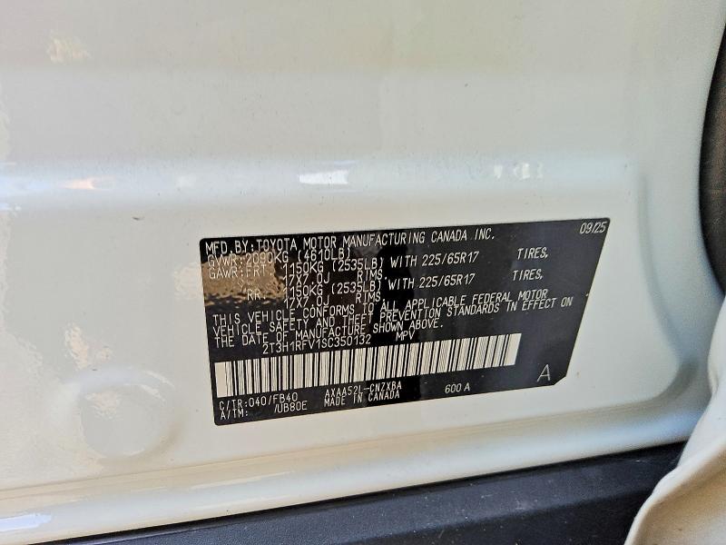 2025 Toyota Rav4 მანქანა იყიდება აუქციონზე, vin: 2T3H1RFV1SC350132, აუქციონის ნომერი: 66336206