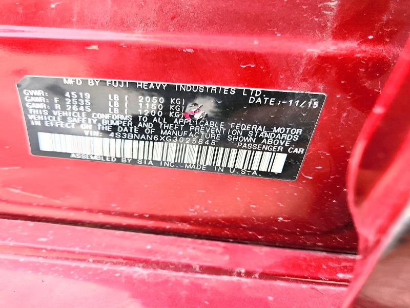 2016 Subaru Legacy მანქანა იყიდება აუქციონზე, vin: 4S3BNAN6XG3025848, აუქციონის ნომერი: 68826046