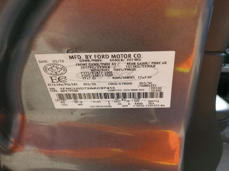 Продаж на аукціоні авто 2010 Ford Escape, vin: 1FMCU0D72AKC97413, номер лоту: 69514476