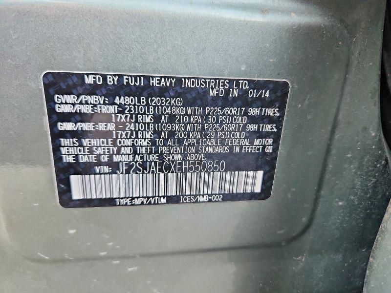 Продажа на аукционе авто 2014 Subaru Forester, vin: JF2SJAECXEH550850, номер лота: 67478606
