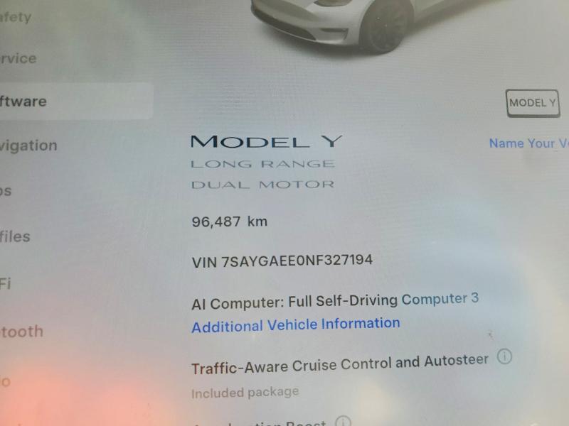 Продажа на аукционе авто 2022 Tesla Model Y, vin: 7SAYGAEE0NF327194, номер лота: 69965016