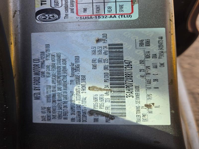 Продаж на аукціоні авто 2008 Ford Fusion, vin: 3FAHP07ZX8R112647, номер лоту: 70481196