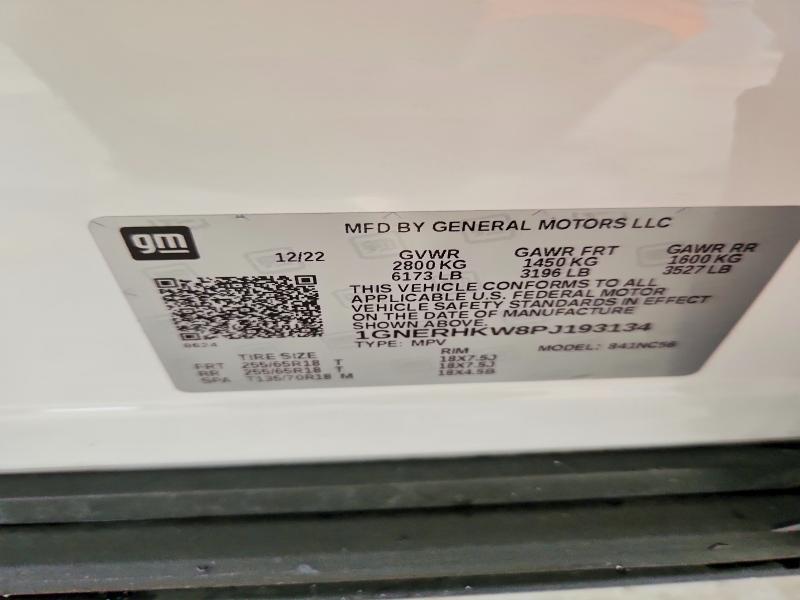 70120046 :رقم المزاد ، 1GNERHKW8PJ193134 vin ، 2023 Chevrolet Traverse مزاد بيع