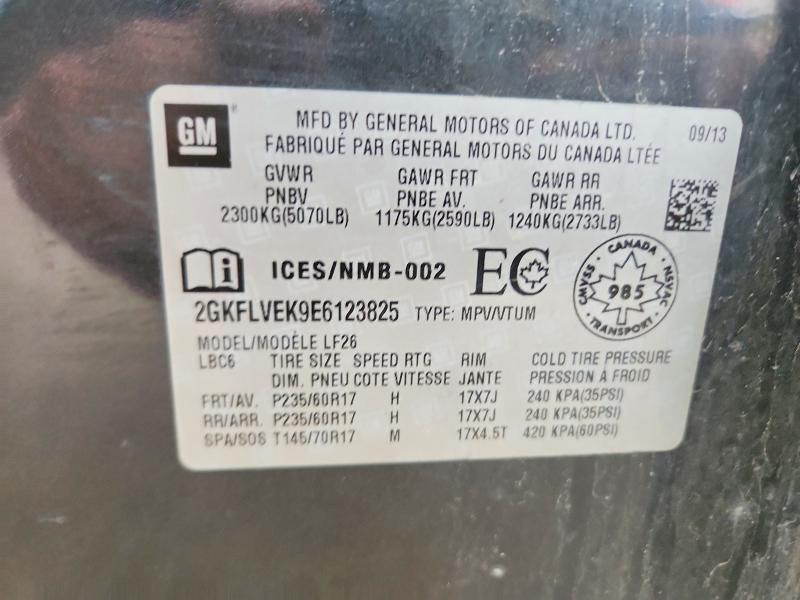 Aukcja sprzedaży 2014 Gmc Terrain, vin: 2GKFLVEK9E6123825, numer aukcji: 68651546