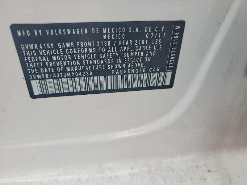 Aukcja sprzedaży 2018 Volkswagen Jetta, vin: 3VW2B7AJ7JM204230, numer aukcji: 69943746