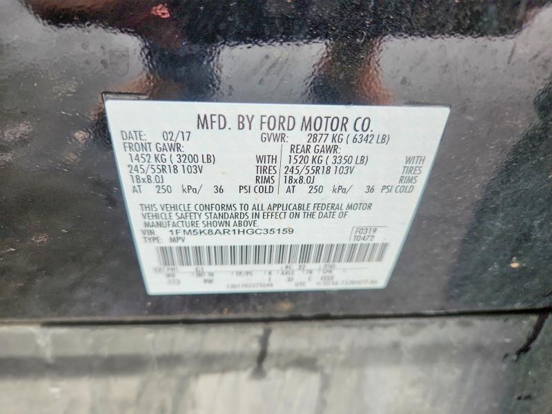 70033196 :رقم المزاد ، 1FM5K8AR1HGC35159 vin ، 2017 Ford Explorer مزاد بيع