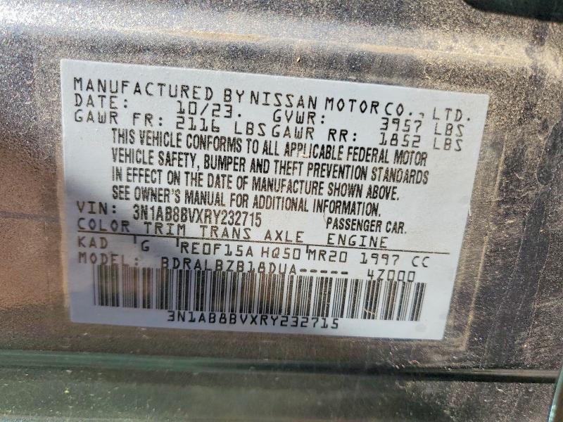 Продаж на аукціоні авто 2024 Nissan Sentra, vin: 3N1AB8BVXRY232715, номер лоту: 67959046