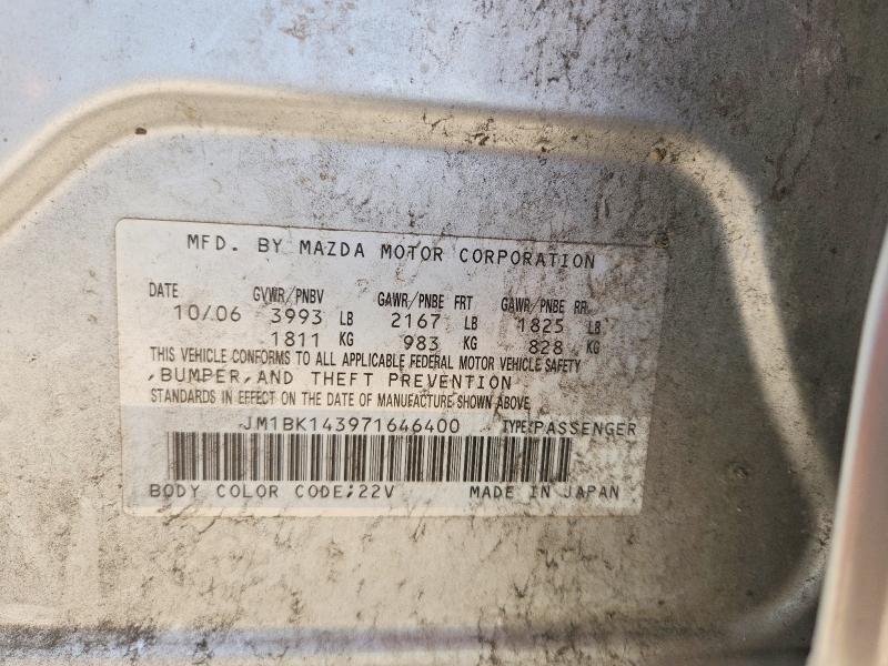 Продажа на аукционе авто 2007 Mazda 3, vin: JM1BK143971646400, номер лота: 67426396