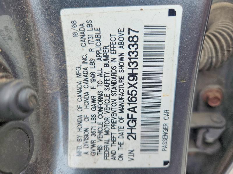 Продаж на аукціоні авто 2009 Honda Civic, vin: 2HGFA165X9H313387, номер лоту: 67306806