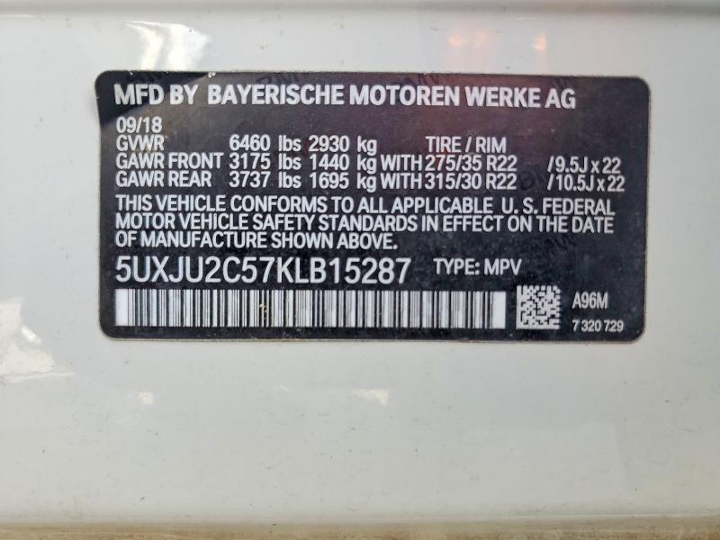 Aukcja sprzedaży 2019 Bmw X5, vin: 5UXJU2C57KLB15287, numer aukcji: 68593236