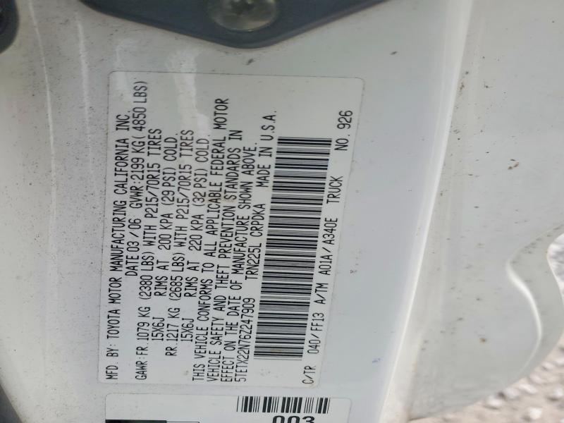Aukcja sprzedaży 2006 Toyota Tacoma, vin: 5TETX22N76Z247909, numer aukcji: 68378496