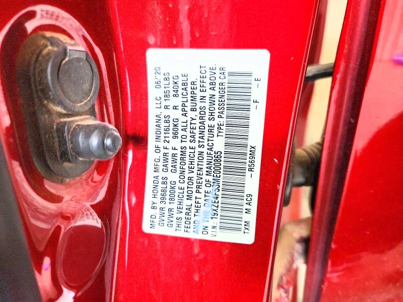Продаж на аукціоні авто 2021 Honda Insight, vin: 19XZE4F53ME000865        , номер лоту: 68970026