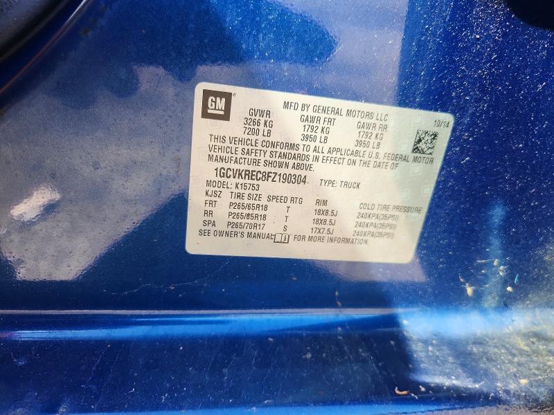 Продажа на аукционе авто 2015 Chevrolet Silverado, vin: 1GCVKREC8FZ190304, номер лота: 68778266