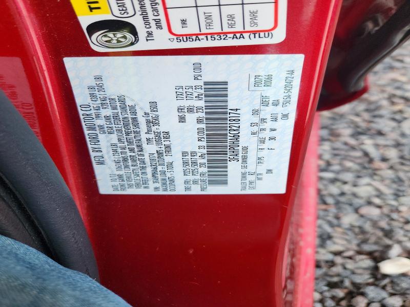 Aukcja sprzedaży 2012 Ford Fusion, vin: 3FAHP0HA6CR218174, numer aukcji: 68006796