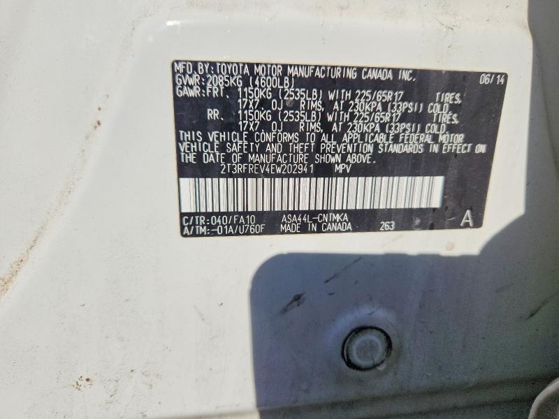 69787526 :رقم المزاد ، 2T3RFREV4EW202941 vin ، 2014 Toyota Rav4 مزاد بيع