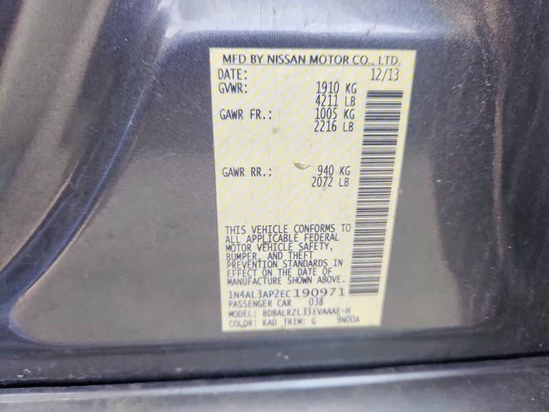 Продажа на аукционе авто 2014 Nissan Altima, vin: 1N4AL3AP2EC190971, номер лота: 70227676