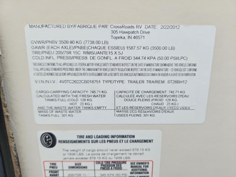 Aukcja sprzedaży 2012 Fr Sunset Trail Recreational Vehicle (rv), vin: 4V0TC2622CB018751, numer aukcji: 66920846