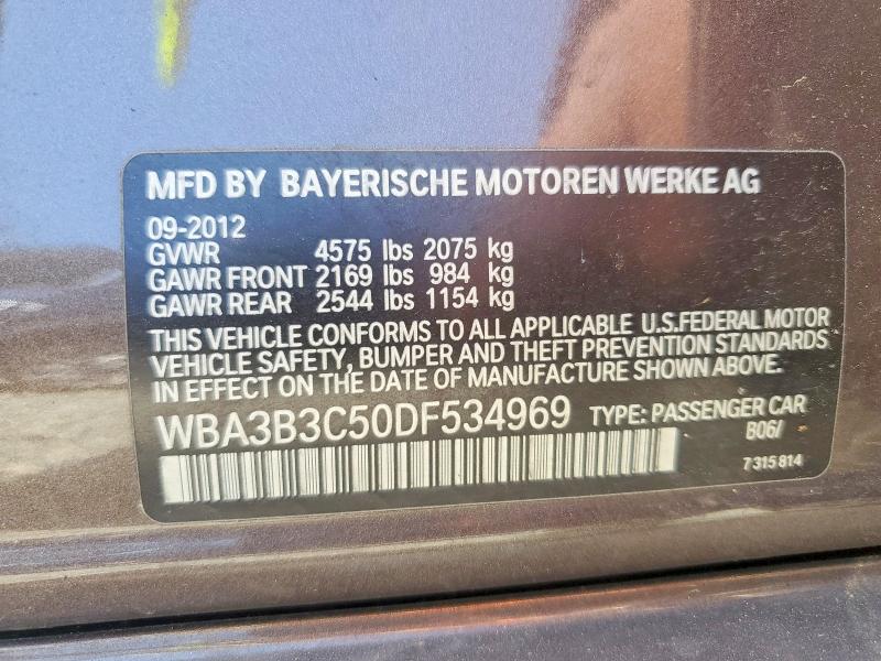 2013 Bmw 328 მანქანა იყიდება აუქციონზე, vin: WBA3B3C50DF534969, აუქციონის ნომერი: 67662936