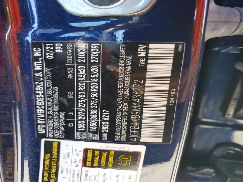 Продаж на аукціоні авто 2021 Mercedes-benz Gle, vin: 4JGFB4KB9MA436772, номер лоту: 67827706