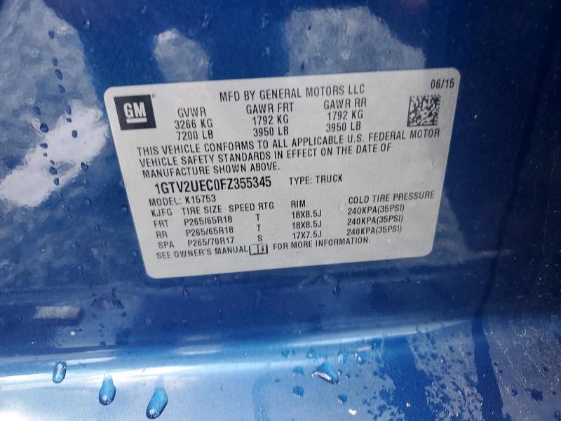 Продаж на аукціоні авто 2015 Gmc Sierra, vin: 1GTV2UEC0FZ355345, номер лоту: 68034006