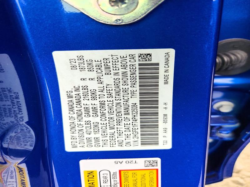 Продаж на аукціоні авто 2023 Honda Civic, vin: 2HGFE1F74PH325084, номер лоту: 68287896