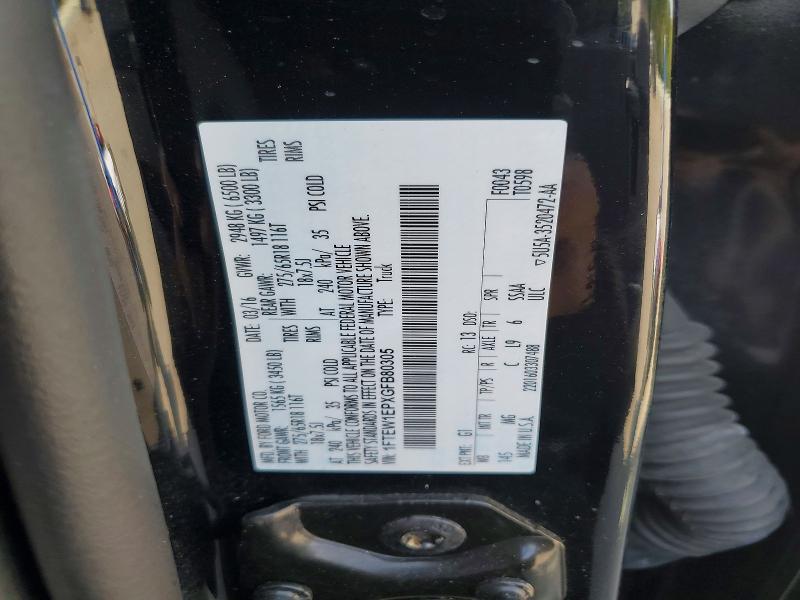 Aukcja sprzedaży 2016 Ford F150, vin: 1FTEW1EPXGFB80305, numer aukcji: 67591466