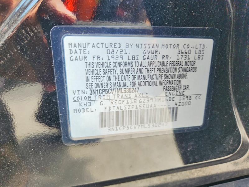68775366 :رقم المزاد ، 3N1CP5CV7ML530247 vin ، 2021 Nissan Kicks مزاد بيع