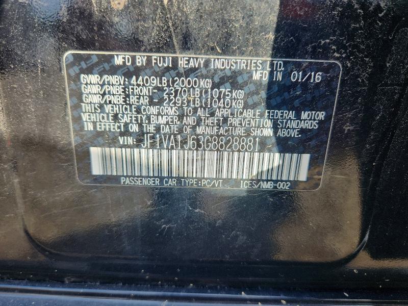 Aukcja sprzedaży 2016 Subaru Wrx, vin: JF1VA1J63G8828881, numer aukcji: 67486766