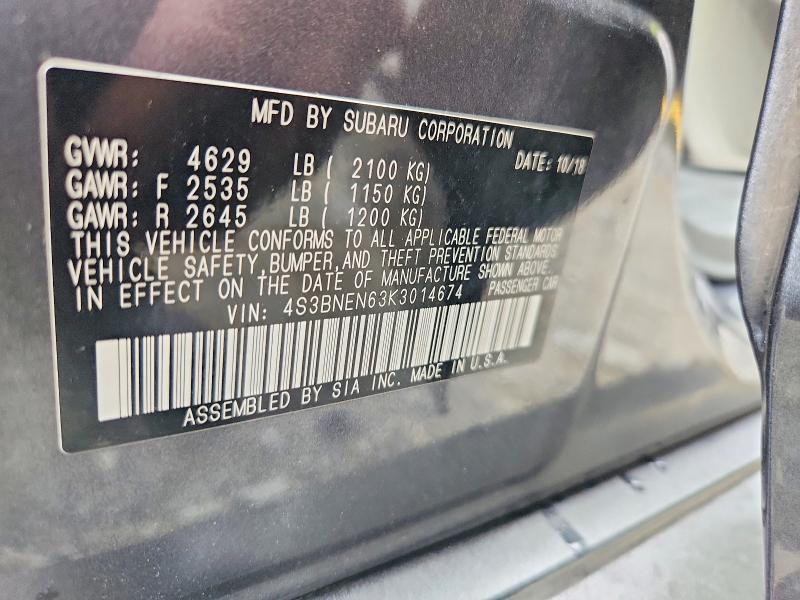 Продажа на аукционе авто 2019 Subaru Legacy, vin: 4S3BNEN63K3014674, номер лота: 68090686