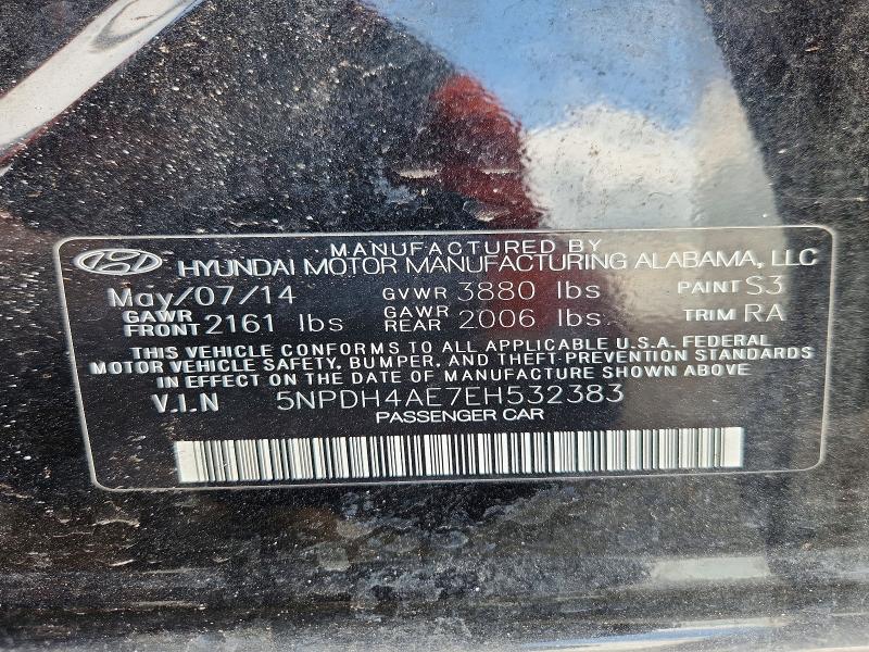 Продаж на аукціоні авто 2014 Hyundai Elantra, vin: 5NPDH4AE7EH532383, номер лоту: 69013086