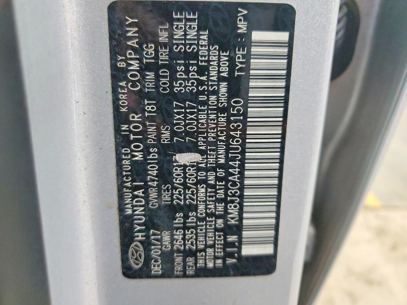 Aukcja sprzedaży 2018 Hyundai Tucson, vin: KM8J3CA44JU643150, numer aukcji: 70186036