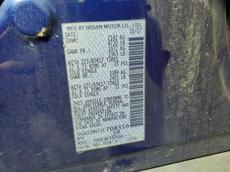 Aukcja sprzedaży 2018 Nissan Rogue, vin: 5N1AT2MV7JC708559, numer aukcji: 69420166