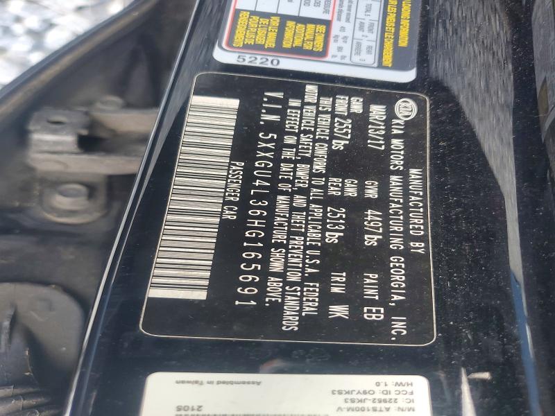 68410986 :رقم المزاد ، 5XXGU4L36HG165691 vin ، 2017 Kia Optima مزاد بيع