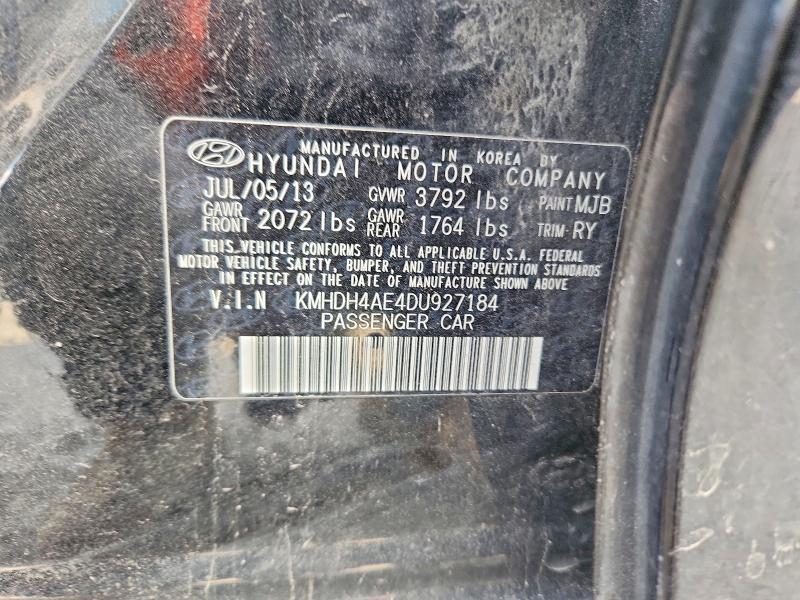 Продажа на аукционе авто 2013 Hyundai Elantra, vin: KMHDH4AE4DU927184, номер лота: 69349296