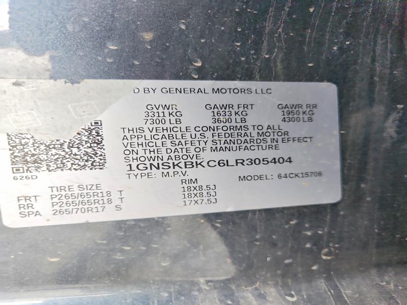 Продажа на аукционе авто 2020 Chevrolet Tahoe, vin: 1GNSKBKC6LR305404, номер лота: 67216696