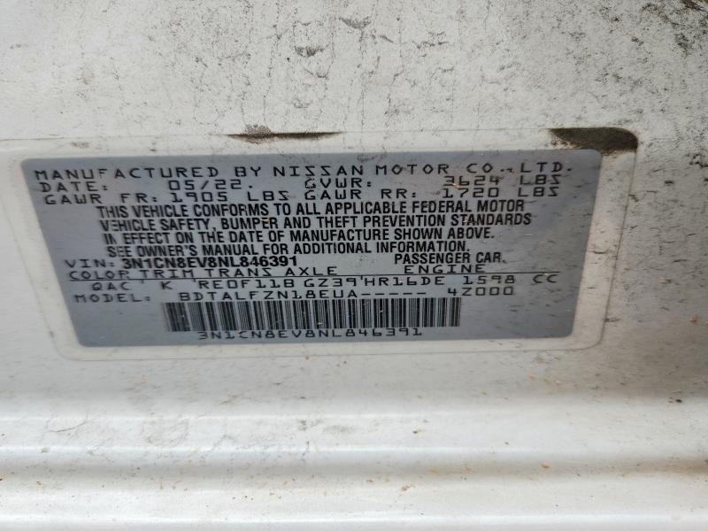 Продаж на аукціоні авто 2022 Nissan Versa, vin: 3N1CN8EV8NL846391, номер лоту: 68001026