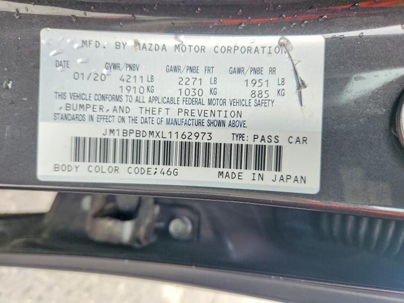 2020 Mazda 3 მანქანა იყიდება აუქციონზე, vin: JM1BPBDMXL1162973, აუქციონის ნომერი: 68368606