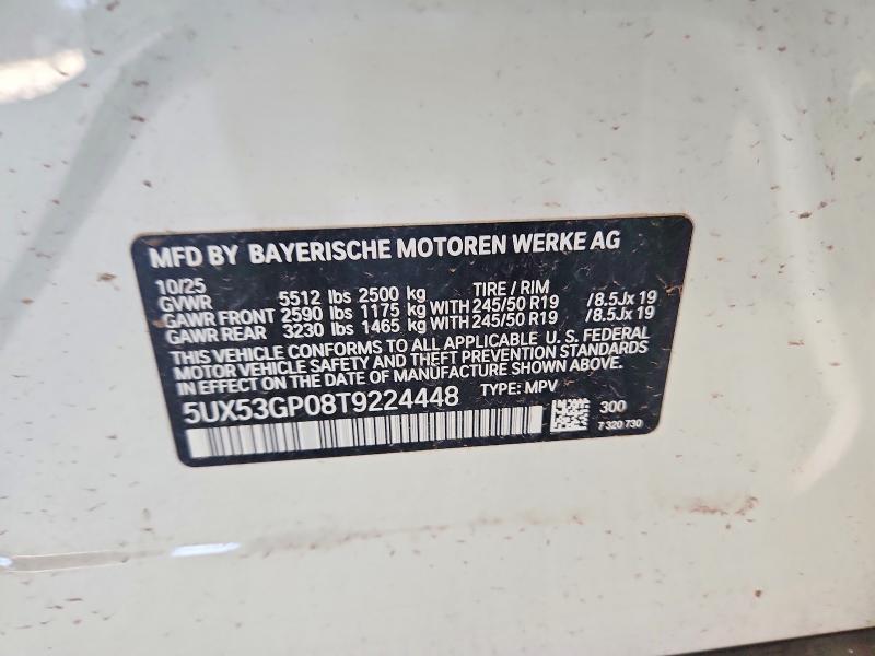 67266576 :رقم المزاد ، 5UX53GP08T9224448 vin ، 2026 Bmw X3 مزاد بيع