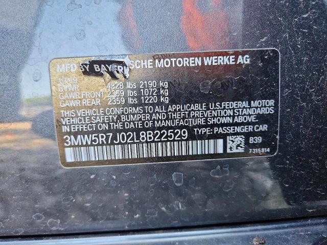 Aukcja sprzedaży 2020 Bmw 330xi, vin: 3MW5R7J02L8B22529, numer aukcji: 67646786