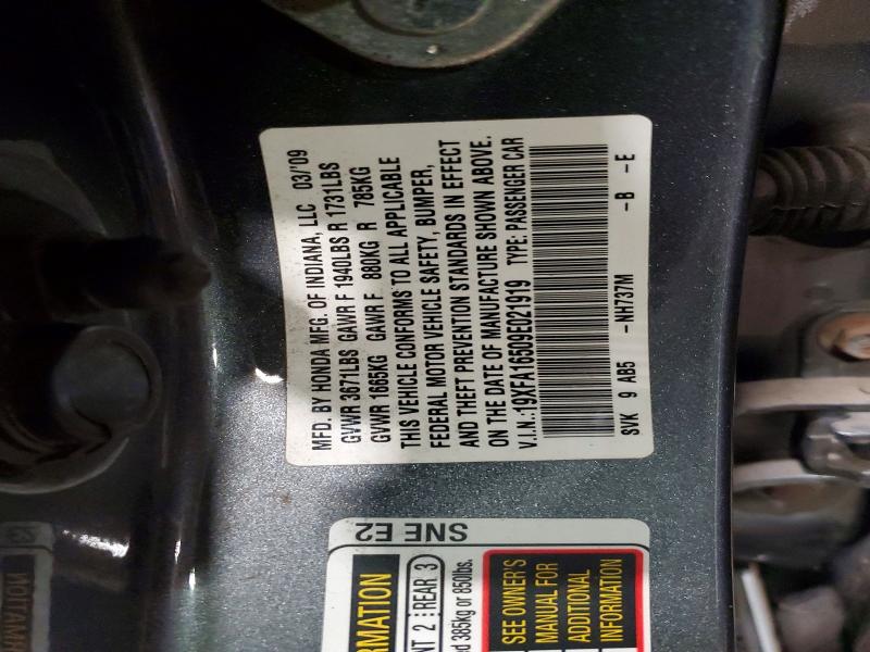 Продажа на аукционе авто 2009 Honda Civic, vin: 19XFA16509E021919, номер лота: 68495266