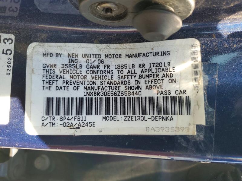 2006 Toyota Corolla მანქანა იყიდება აუქციონზე, vin: 1NXBR30E56Z658440, აუქციონის ნომერი: 67220406