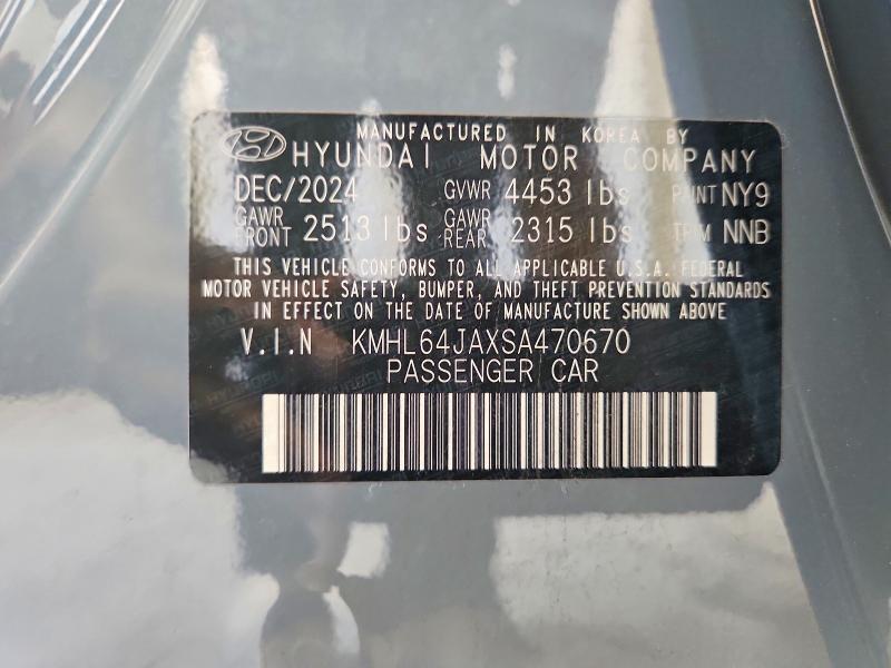 68366266 :رقم المزاد ، KMHL64JAXSA470670 vin ، 2025 Hyundai Sonata مزاد بيع