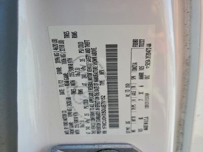 67483236 :رقم المزاد ، 1FMCU0HX5DUB76152 vin ، 2013 Ford Escape مزاد بيع