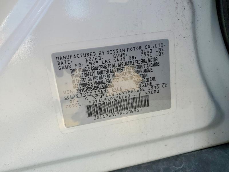 66423296 :رقم المزاد ، 3N1CP5BV5RL506554 vin ، 2024 Nissan Kicks مزاد بيع