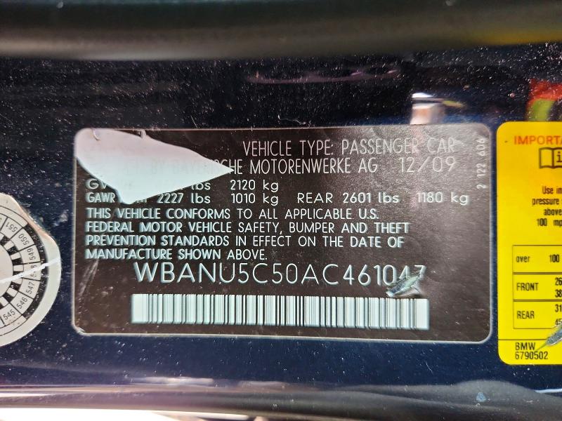 Продажа на аукционе авто 2010 Bmw 528, vin: WBANU5C50AC461047, номер лота: 70965536
