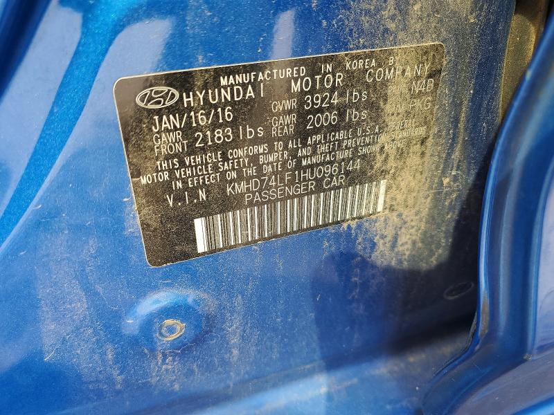 Продажа на аукционе авто 2017 Hyundai Elantra, vin: KMHD74LF1HU096144, номер лота: 70042596