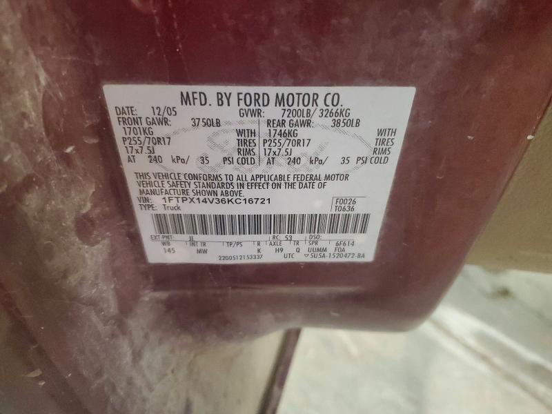 Auction sale of the 2006 Ford F150, vin: 1FTPX14V36KC16721, lot number: 67188466