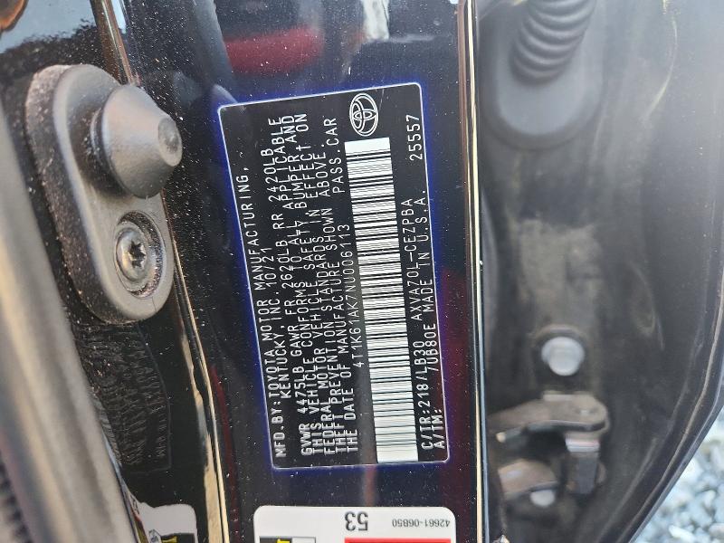 Продаж на аукціоні авто 2022 Toyota Camry, vin: 4T1K61AK7NU006113, номер лоту: 68327946