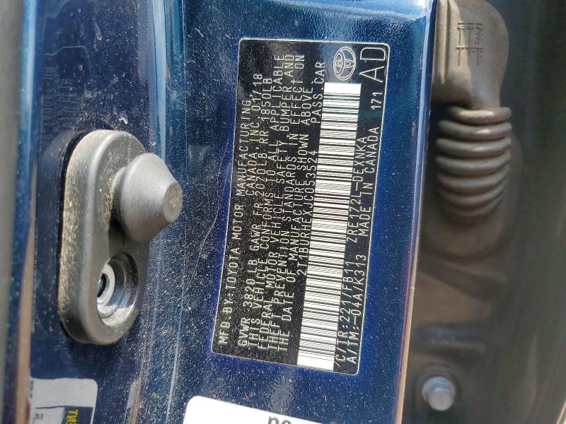 67005066 :رقم المزاد ، 2T1BURHEXJC053524 vin ، 2018 Toyota Corolla مزاد بيع